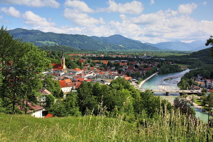 Bad Tölz Ansicht von Hügel.