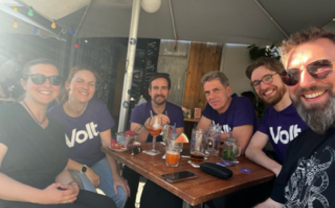 Das City Team Coburg beim geselligen Beisammensein zu politischen Themen.