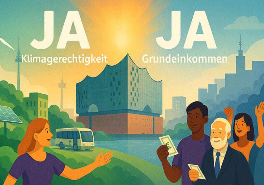 Volt sagt ja zum Zukunftsentscheid und Test Grundeinkommen Hamburg