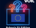 Europaflagge mit drei Fragezeichen darüber. Volt Logo oben rechts. Schriftzug unten: 